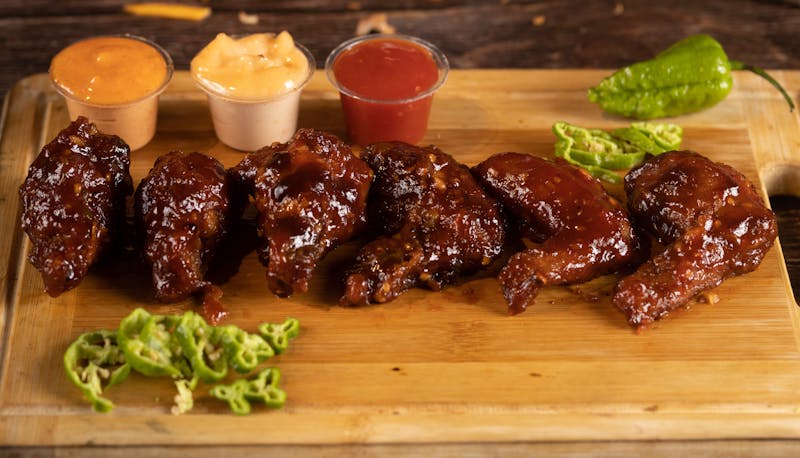 Garlic Parmesan wings with herb coating